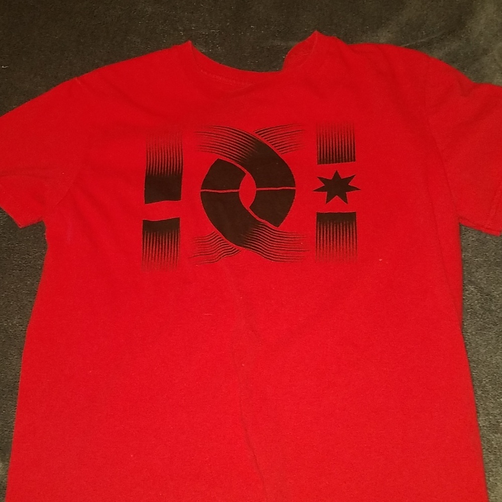 Red and black boys DC shirt size M